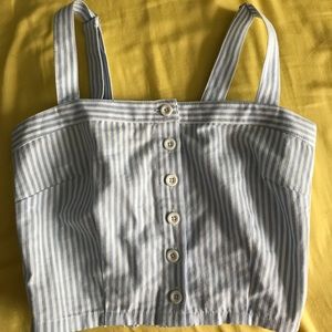 blue white crop top/tube top